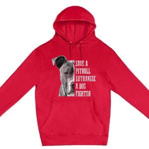 Pitbull Save A Pitbull Funny Dog Rescue Pitbull Mom Dad Premium Pullover Hoodie