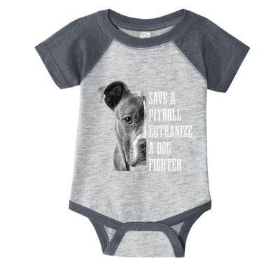 Pitbull Save A Pitbull Funny Dog Rescue Pitbull Mom Dad Infant Baby Jersey Bodysuit