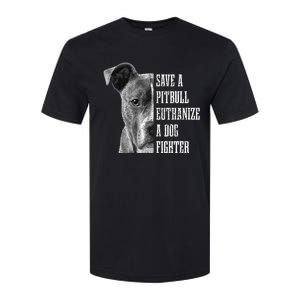 Pitbull Save A Pitbull Funny Dog Rescue Pitbull Mom Dad Softstyle CVC T-Shirt