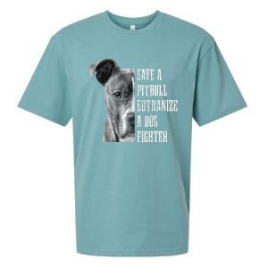 Pitbull Save A Pitbull Funny Dog Rescue Pitbull Mom Dad Sueded Cloud Jersey T-Shirt