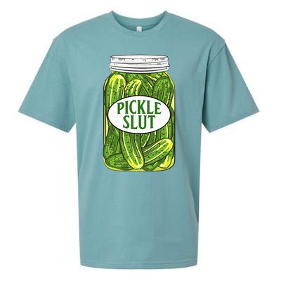 Pickle Slut A Girl Who Loves Pickles Canning Food Quote Sueded Cloud Jersey T-Shirt