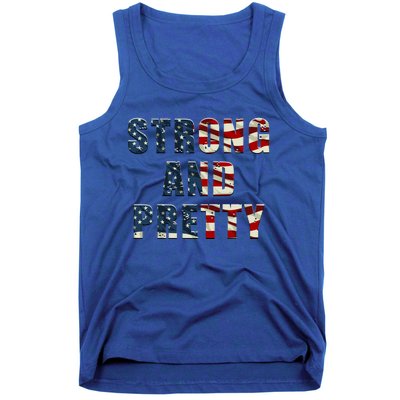 Patriotic Strong And Pretty Usa Flag Strong Gym Training Great Gift Tank Top