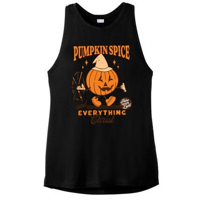 Pumpkin Spice And Everything Christ Jesus Fall Halloween Ladies PosiCharge Tri-Blend Wicking Tank