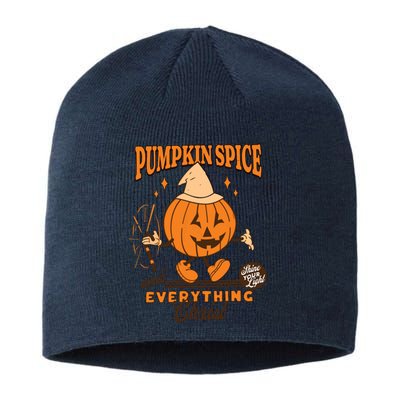 Pumpkin Spice And Everything Christ Jesus Fall Halloween Sustainable Beanie