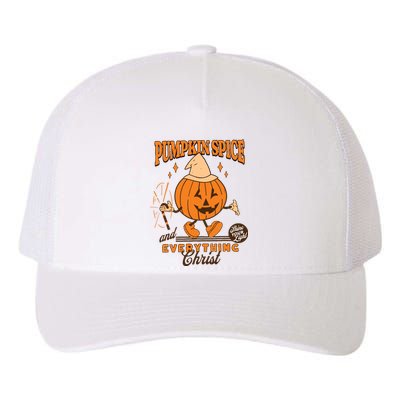 Pumpkin Spice And Everything Christ Jesus Fall Halloween Yupoong Adult 5-Panel Trucker Hat