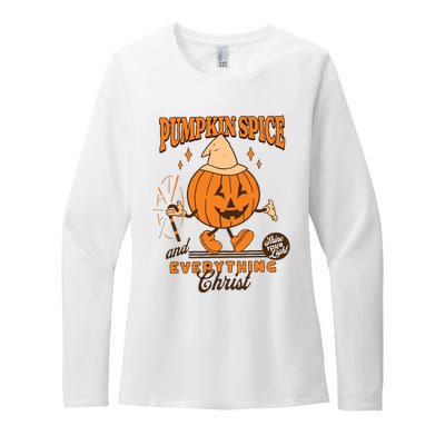 Pumpkin Spice And Everything Christ Jesus Fall Halloween Womens CVC Long Sleeve Shirt