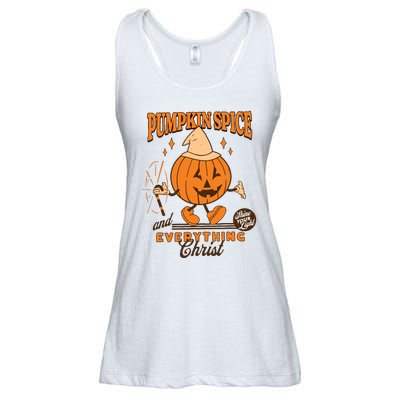 Pumpkin Spice And Everything Christ Jesus Fall Halloween Ladies Essential Flowy Tank