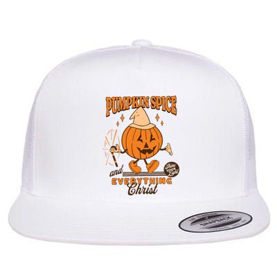 Pumpkin Spice And Everything Christ Jesus Fall Halloween Flat Bill Trucker Hat