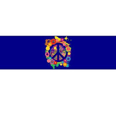 Peace Sign Bright Colorful Flowers 60s 70s Hippie Retro Meaningful Gift Bumper Sticker