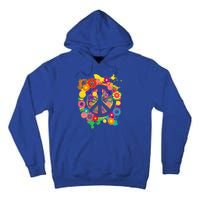 Peace Sign Bright Colorful Flowers 60s 70s Hippie Retro Meaningful Gift Tall Hoodie