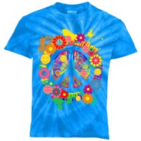 Peace Sign Bright Colorful Flowers 60s 70s Hippie Retro Meaningful Gift Kids Tie-Dye T-Shirt