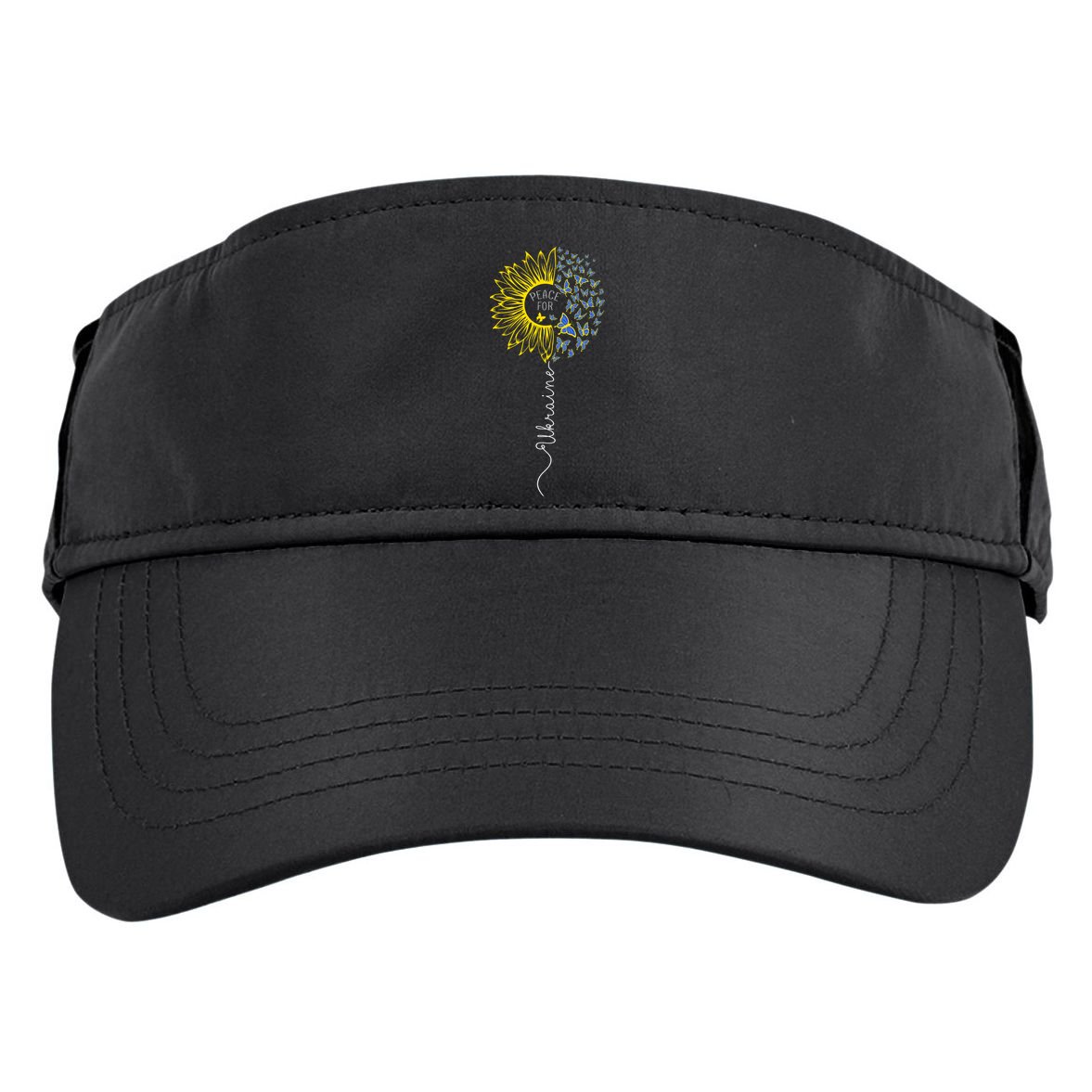 Peace Sunflower Butterflies Flag Support Adult Drive Performance Visor