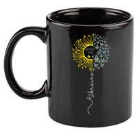 Peace Sunflower Butterflies Flag Support 11oz C Handle Ceramic Mug