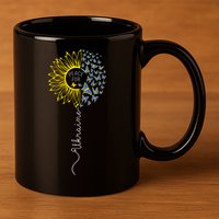 Peace Sunflower Butterflies Flag Support 11oz C Handle Ceramic Mug