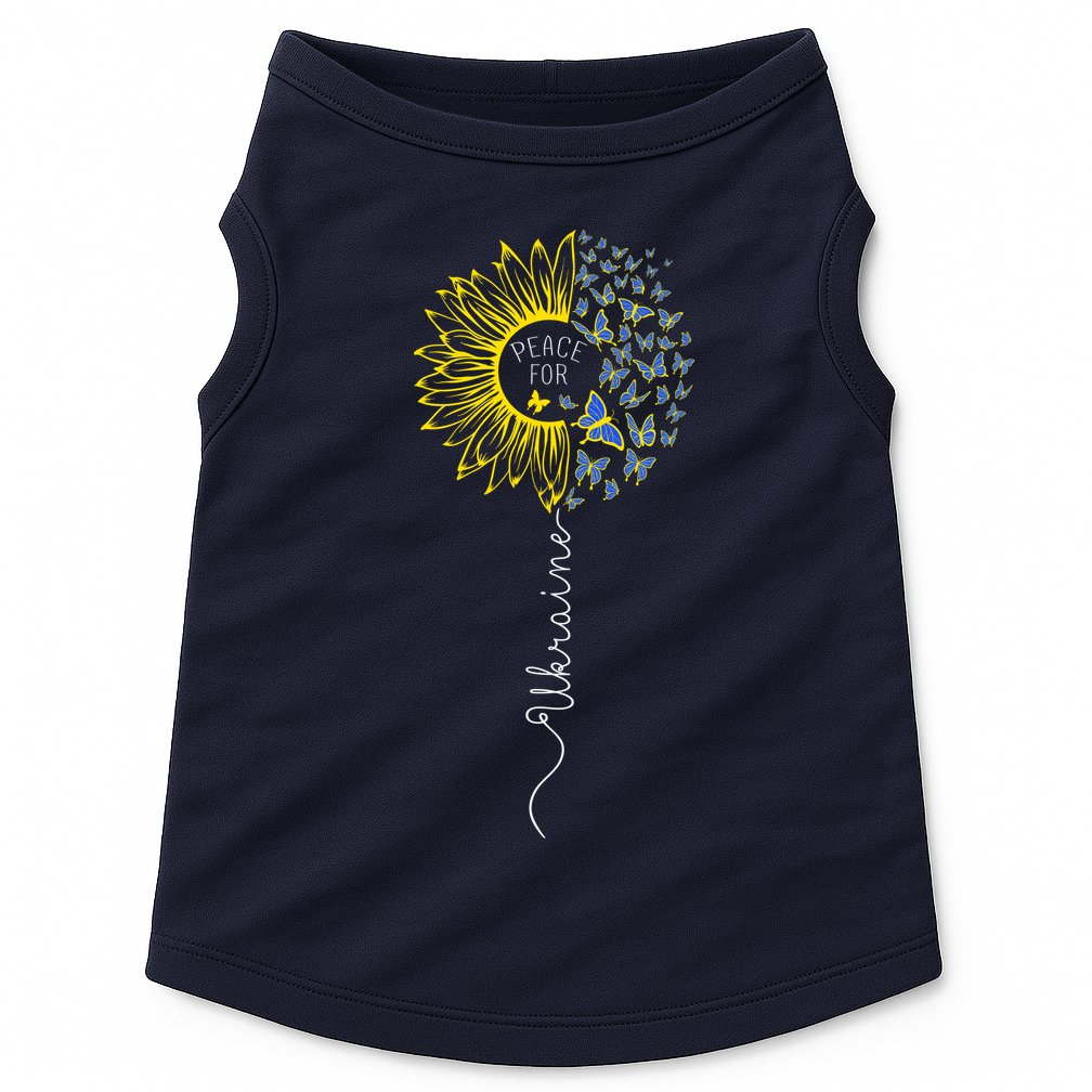 Peace Sunflower Butterflies Flag Support Doggie Tank