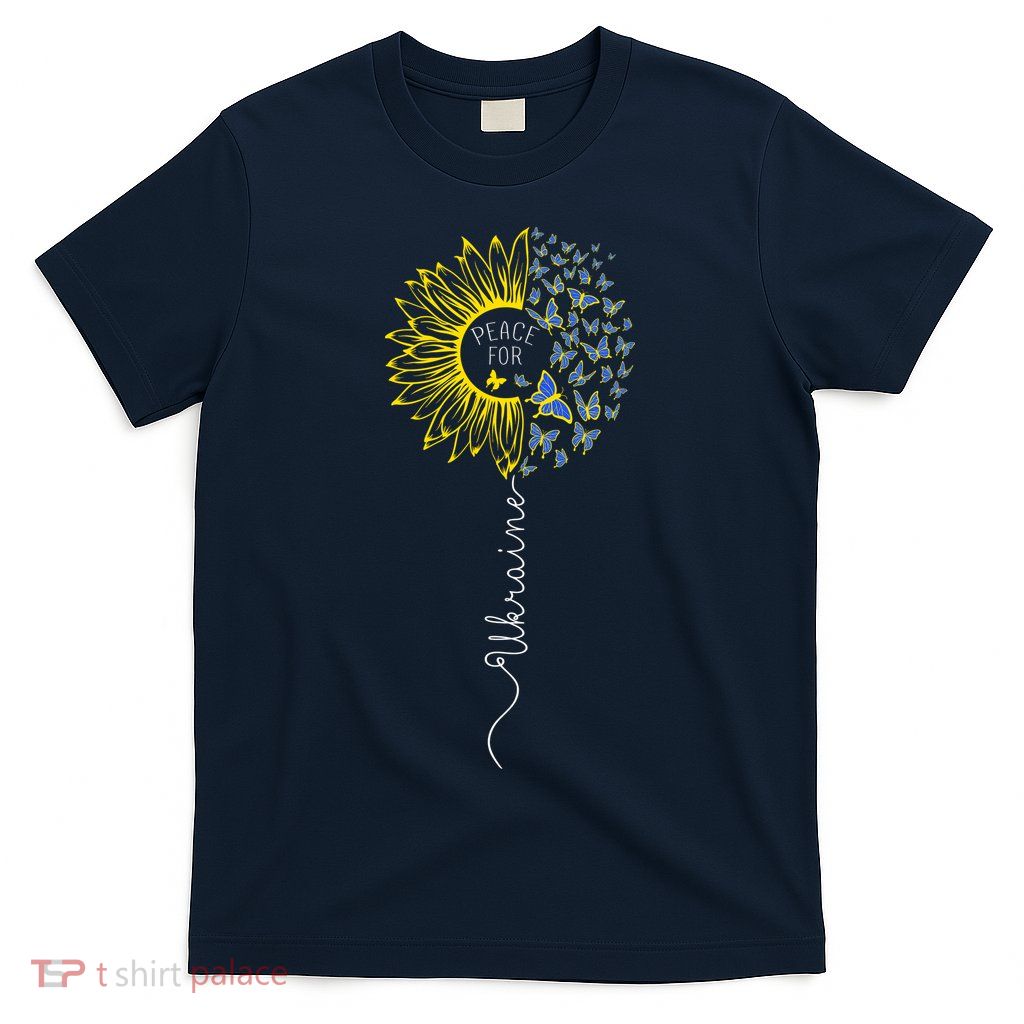 Peace Sunflower Butterflies Flag Support T-Shirt