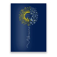 Peace Sunflower Butterflies Flag Support Poster