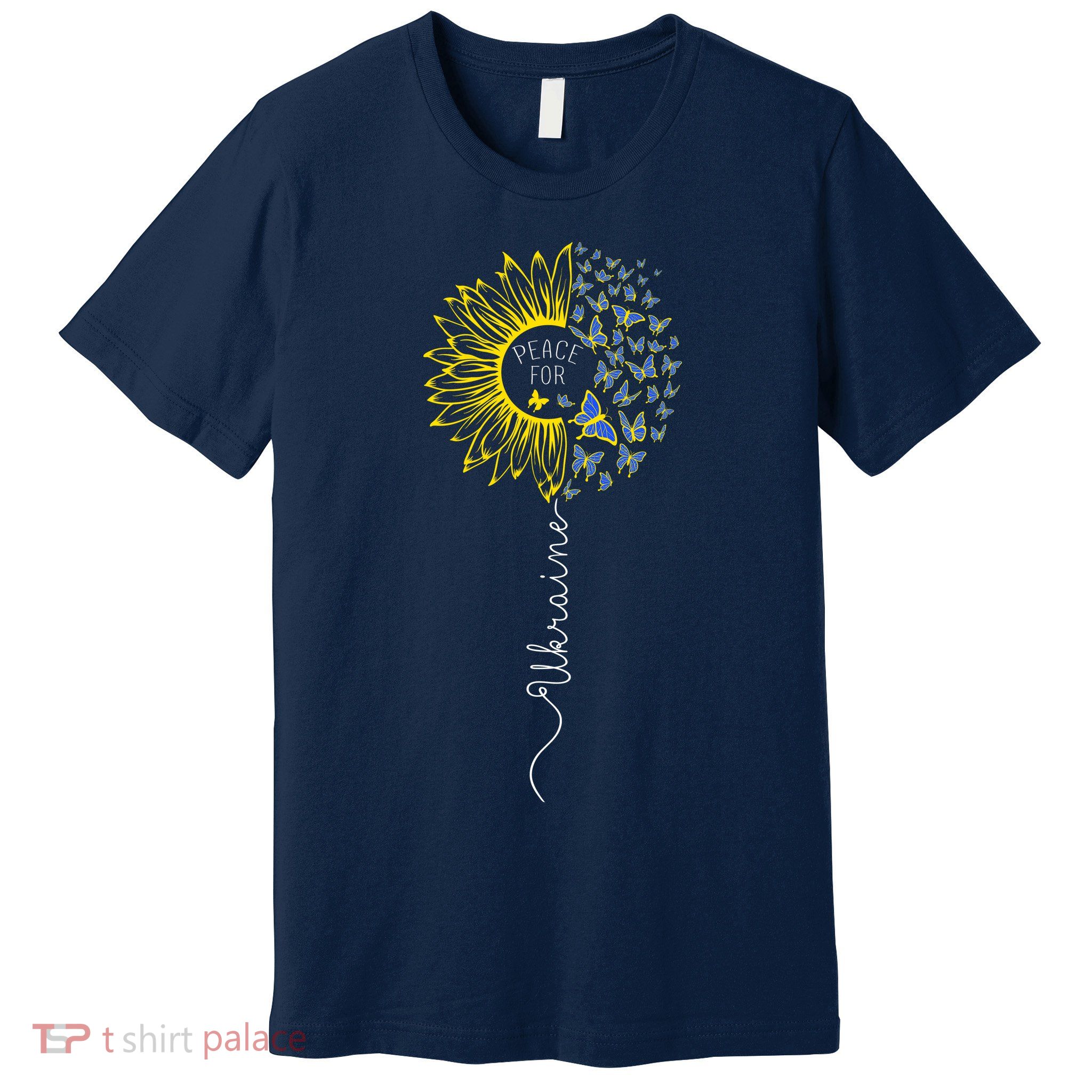 Peace Sunflower Butterflies Flag Support Premium T-Shirt