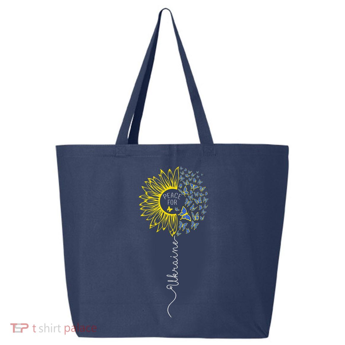 Peace Sunflower Butterflies Flag Support 25L Jumbo Tote