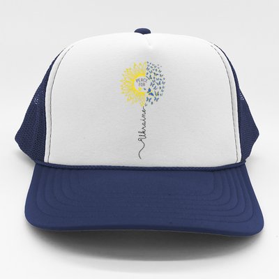 Peace Sunflower Butterflies Flag Support Trucker Hat