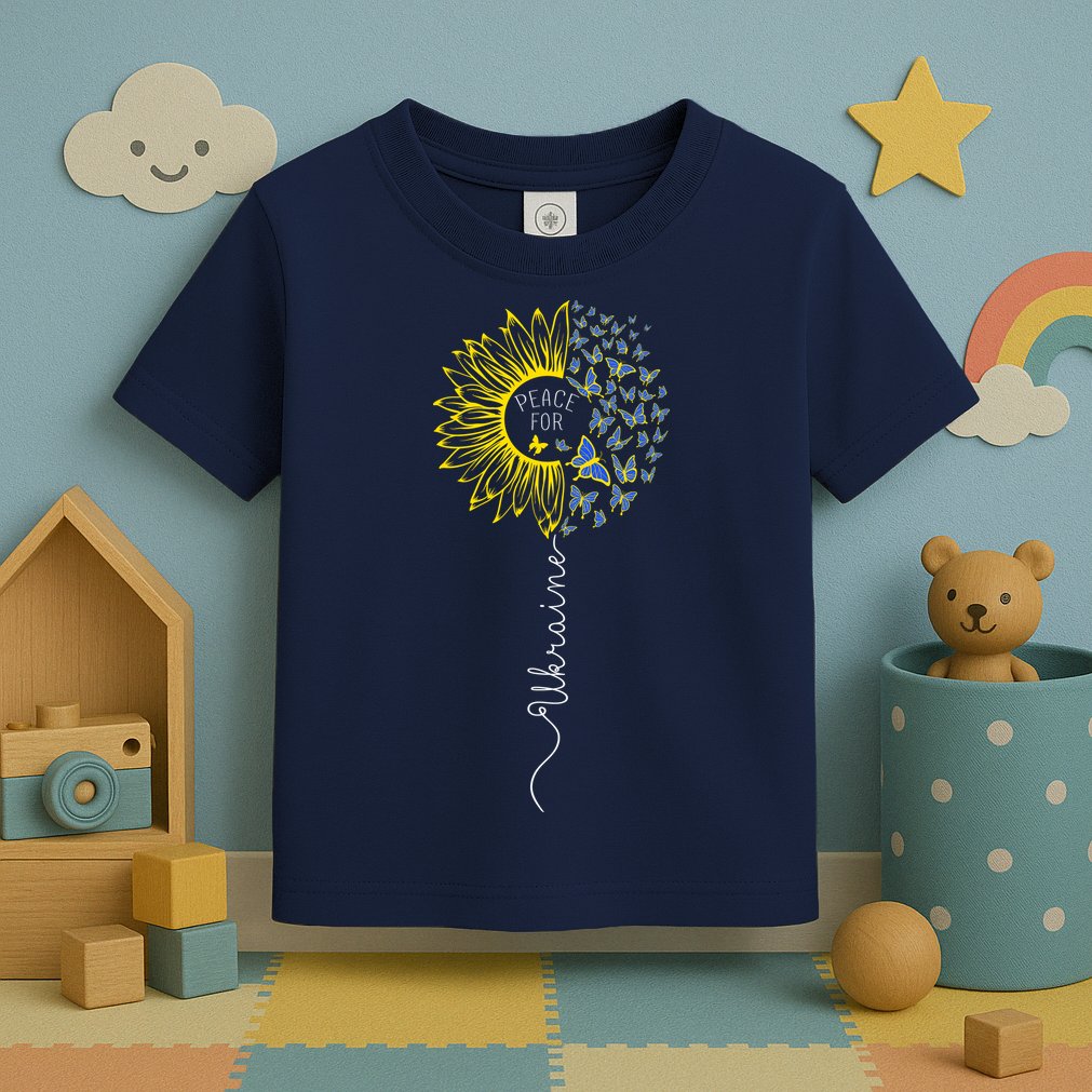 Peace Sunflower Butterflies Flag Support Toddler T-Shirt