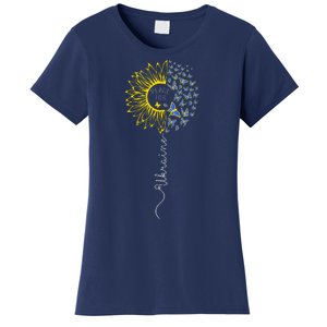 Peace Sunflower Butterflies Flag Support Women's T-Shirt