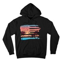 Patriotic Summer Beach American Flag Hoodie