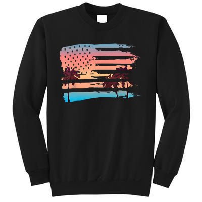 Patriotic Summer Beach American Flag Sweatshirt