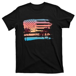 Patriotic Summer Beach American Flag T-Shirt