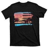 Patriotic Summer Beach American Flag T-Shirt