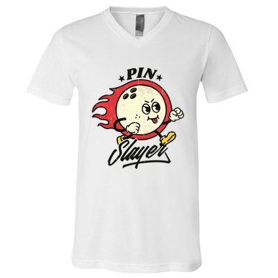 Pink Slayer Bowling V-Neck T-Shirt
