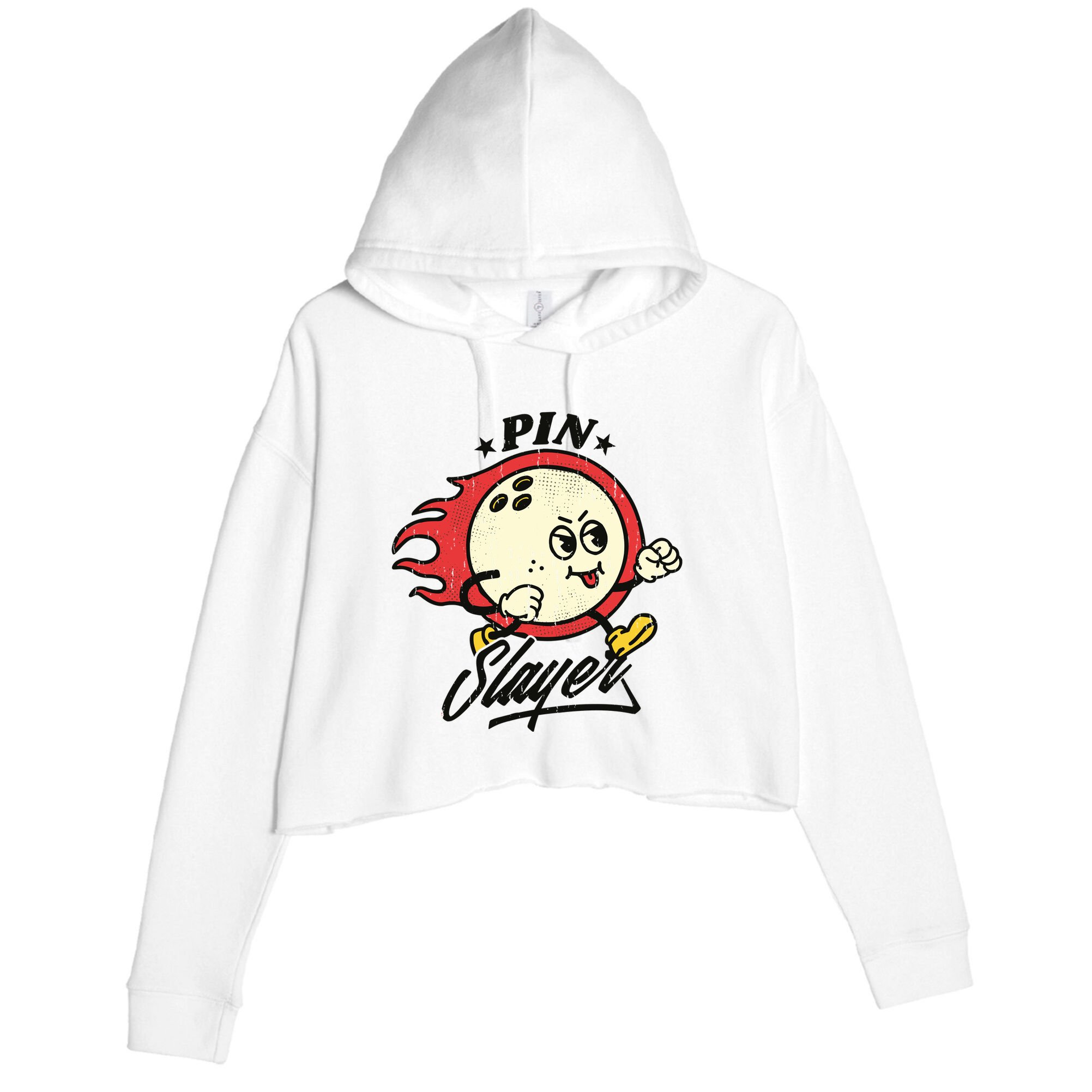 Pink Slayer Bowling Crop Fleece Hoodie