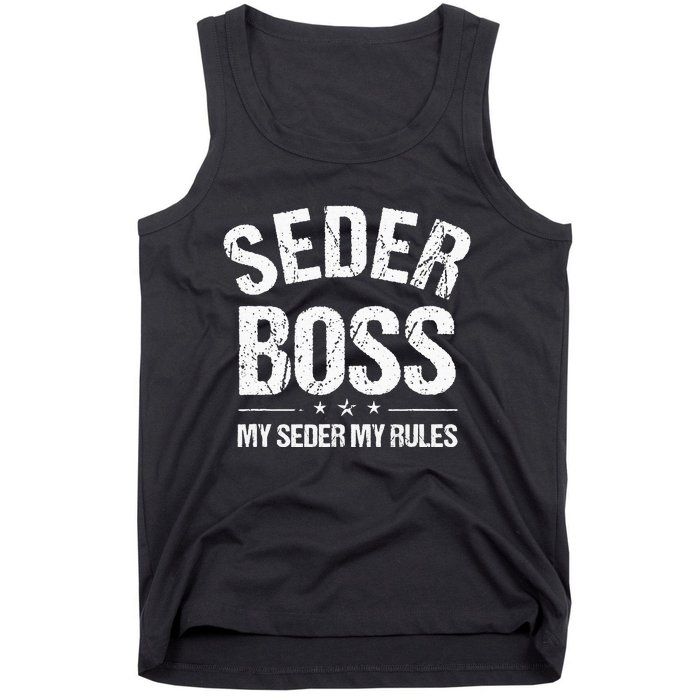 Passover Seder Boss My Rules Jewish Funny Pesach Matzah Tank Top