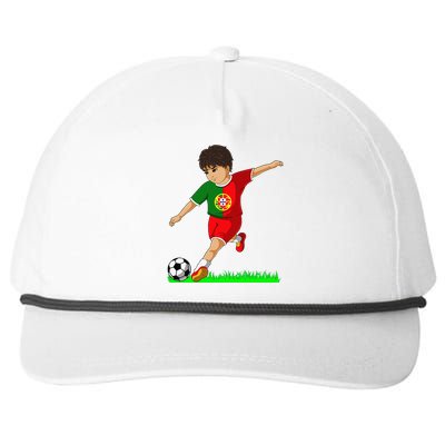 Portuguese Soccer Boy Portugal Flag Jersey Football Fans Snapback Five-Panel Rope Hat