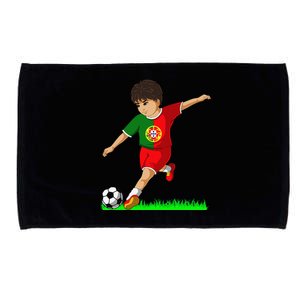 Portuguese Soccer Boy Portugal Flag Jersey Football Fans Microfiber Hand Towel