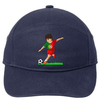 Portuguese Soccer Boy Portugal Flag Jersey Football Fans 7-Panel Snapback Hat