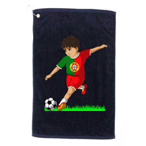 Portuguese Soccer Boy Portugal Flag Jersey Football Fans Platinum Collection Golf Towel