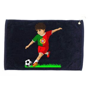 Portuguese Soccer Boy Portugal Flag Jersey Football Fans Grommeted Golf Towel