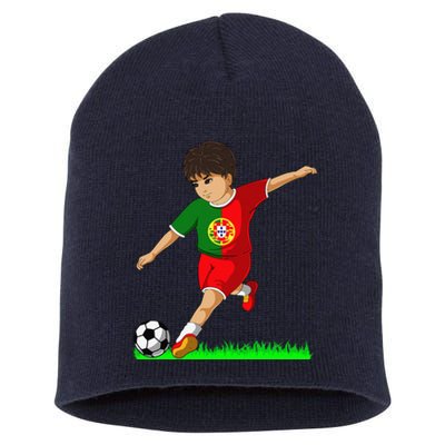 Portuguese Soccer Boy Portugal Flag Jersey Football Fans Short Acrylic Beanie