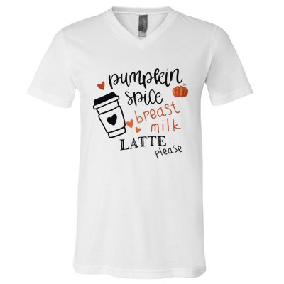 Pumpkin Spice Breast Milk Latte Please V-Neck T-Shirt