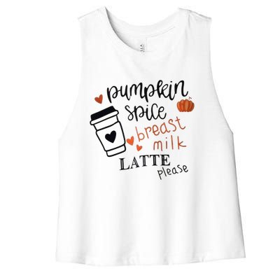 Pumpkin Spice Breast Milk Latte Please Women's Racerback Cropped Tank