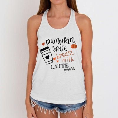 Pumpkin Spice Breast Milk Latte Please Women's Knotted Racerback Tank