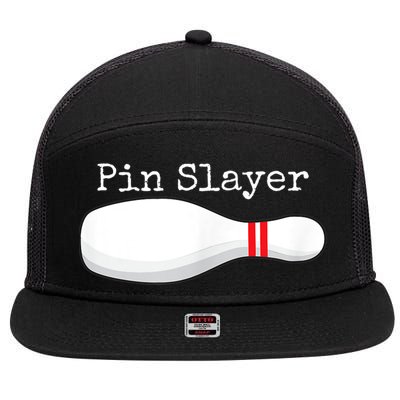 Pin Slayer Bowling Funny Graphic Strikes Turkeys 7 Panel Mesh Trucker Snapback Hat