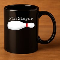 Pin Slayer Bowling Funny Graphic Strikes Turkeys 11oz C Handle Ceramic Mug