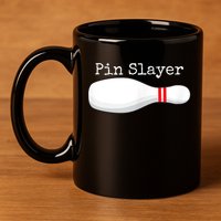 Pin Slayer Bowling Funny Graphic Strikes Turkeys 11oz C Handle Ceramic Mug