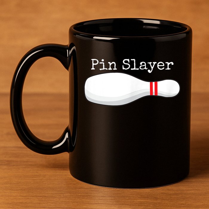 Pin Slayer Bowling Funny Graphic Strikes Turkeys 11oz C Handle Ceramic Mug