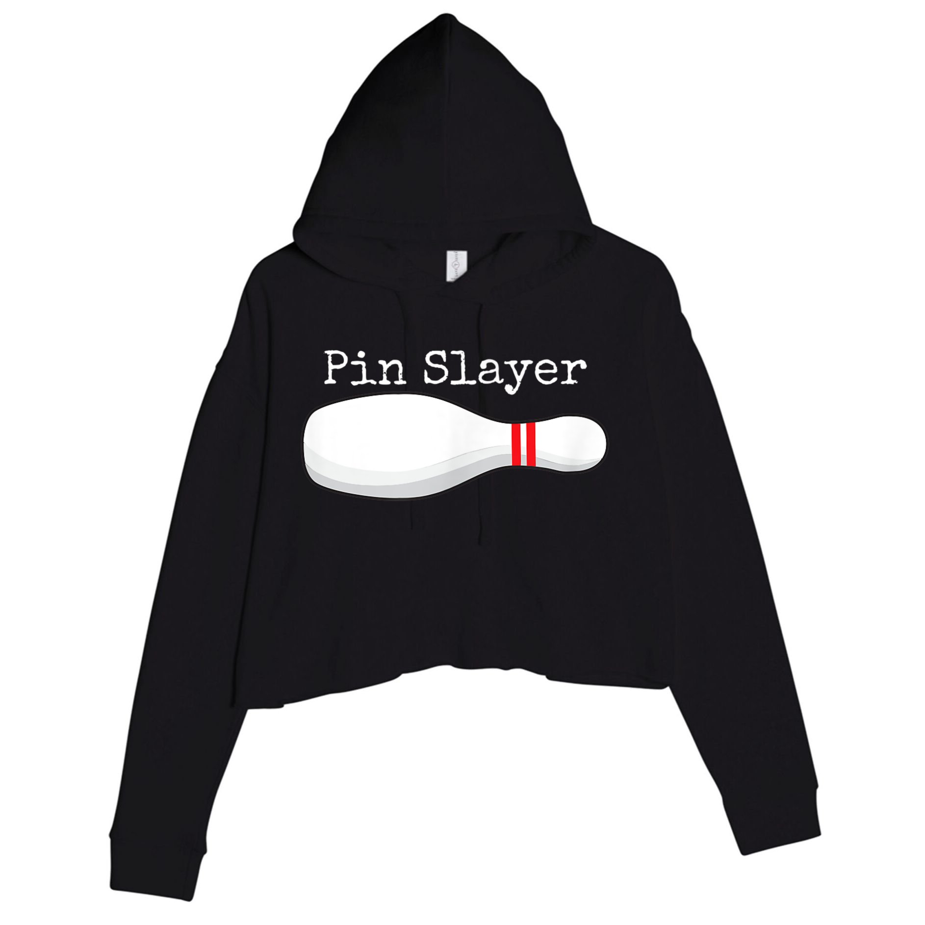 Pin Slayer Bowling Funny Graphic Strikes Turkeys Crop Fleece Hoodie