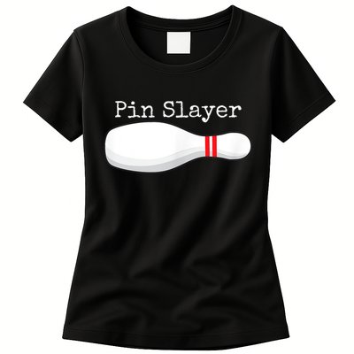 Pin Slayer Bowling Funny Graphic Strikes Turkeys Womens T-Shirt