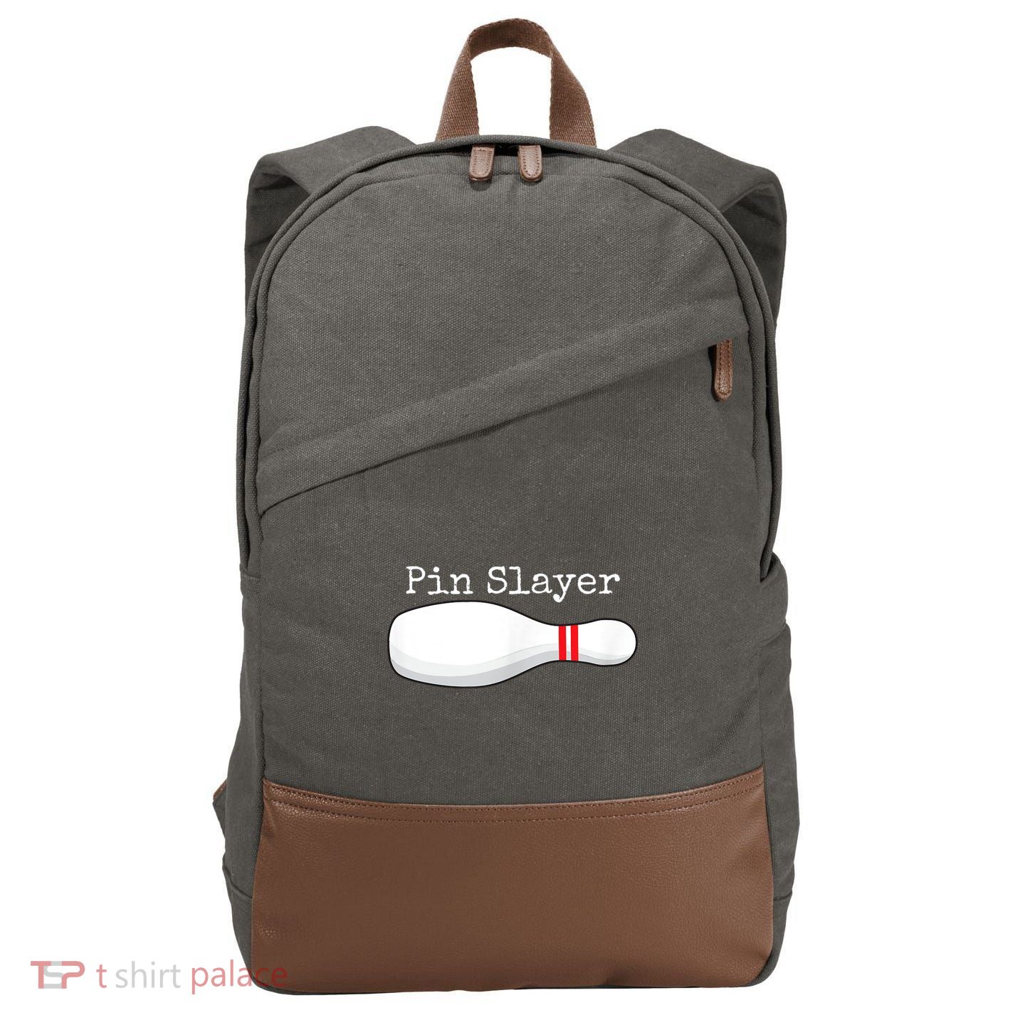 Pin Slayer Bowling Funny Graphic Strikes Turkeys Cotton Canvas Backpack