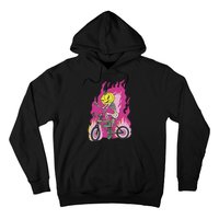 Pumpkin Skull Bike Rider Flame Hoodie